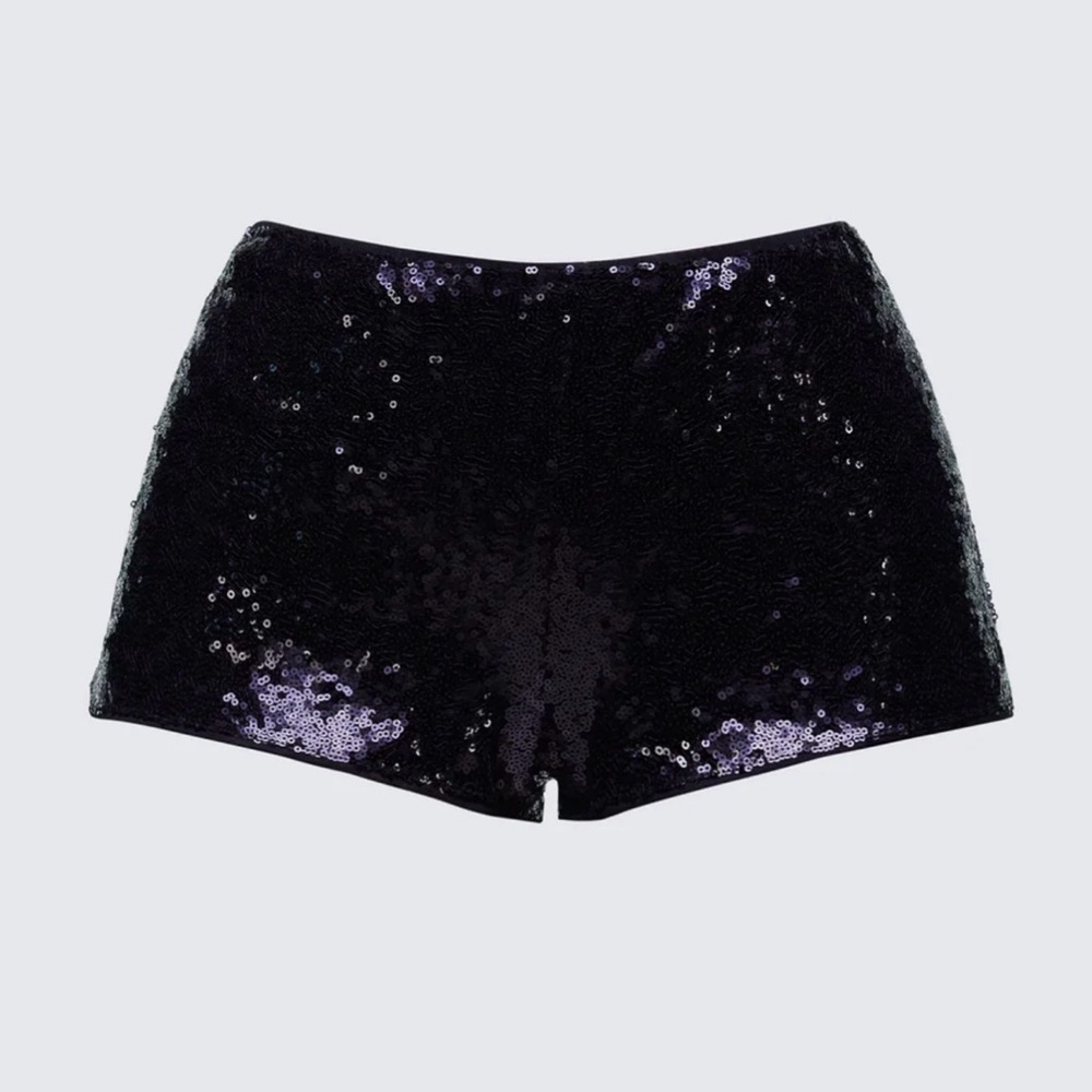 Express Black Sequin High Waist Shorts